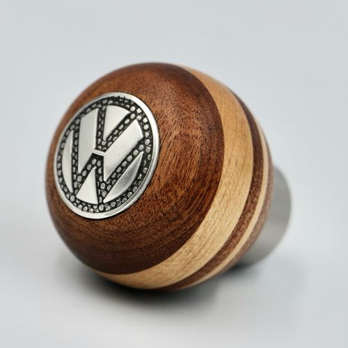 VW GEAR KNOB/MAHOGANY WOOD AND CANADIAN MAPLE